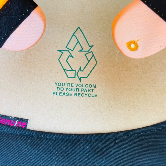 Volcom 'Happy Colors' Yellow Green Black Baseball Cap Hat Snapback Kids OSFM - Picture 9 of 9